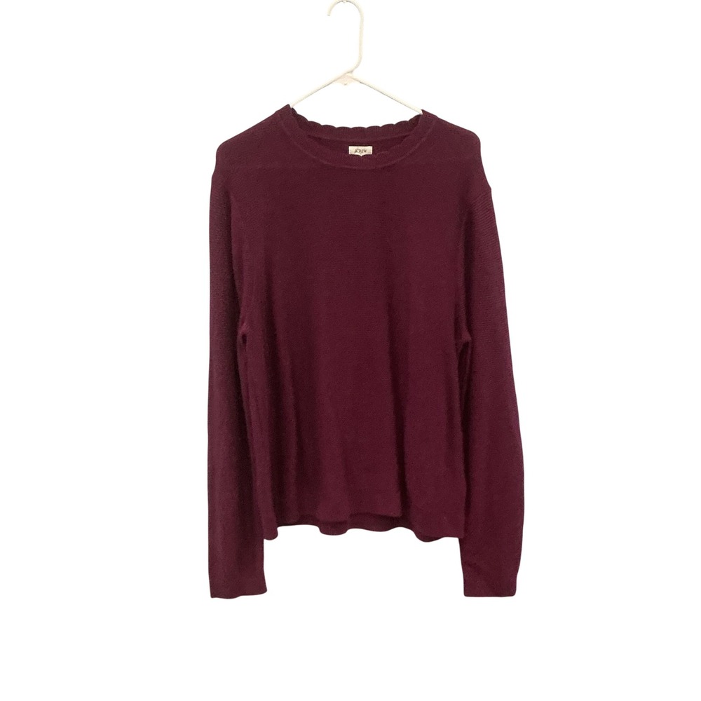NEW J.Crew Womens Thermal Waffle Knit Sweater Purple Preppy Classic Beach XL